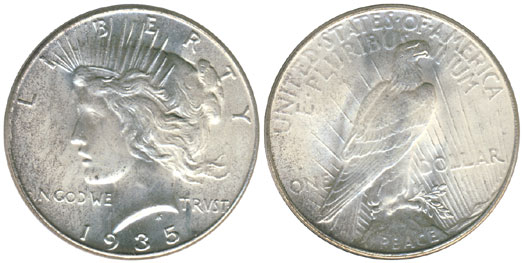 1935 Peace Dollar